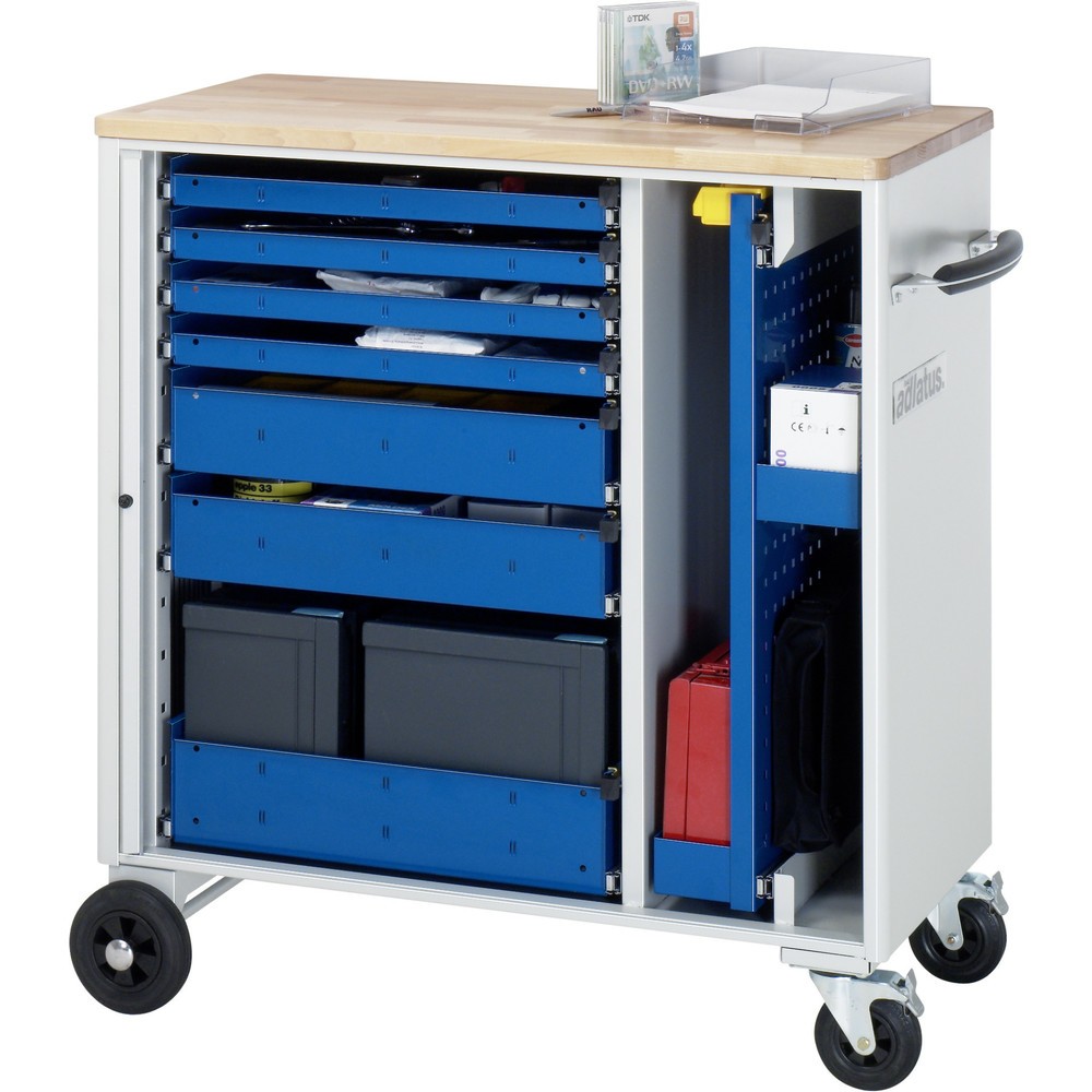 Product afbeelding: Gereedschapswagen RAU serie adlatus, hxbxd 1.080 x 1.025 x 520 mm, 7 lades 4 x 40, 2 x 105, 1 x 130 mm, beuken werkblad