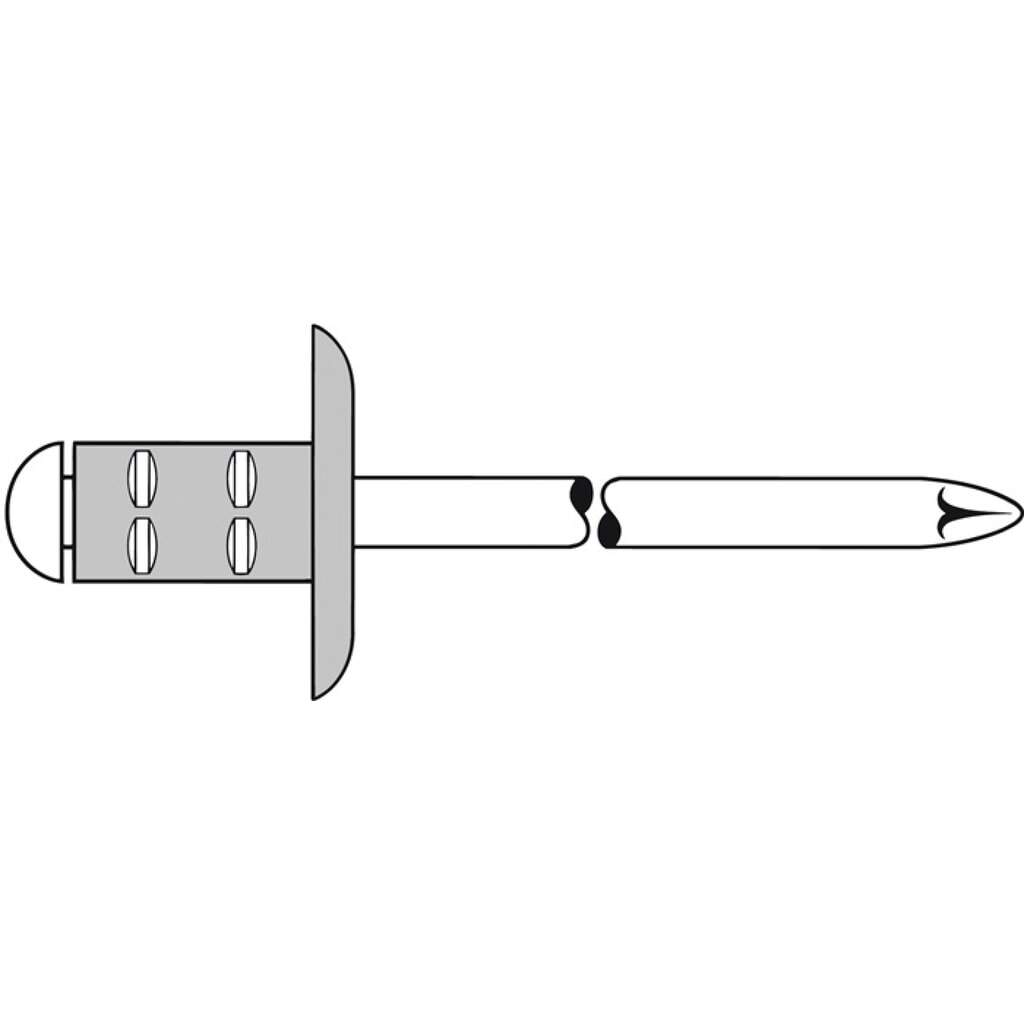GESIPA Blindniet PolyGrip® Nietschaft dxl 4,8x10,0mm K16 Alu/Stahl 25 St Produktabbildung: GESIPA Blindniet PolyGrip® Nietschaft dxl 4,8x10,0mm K16 Alu/Stahl 25 St