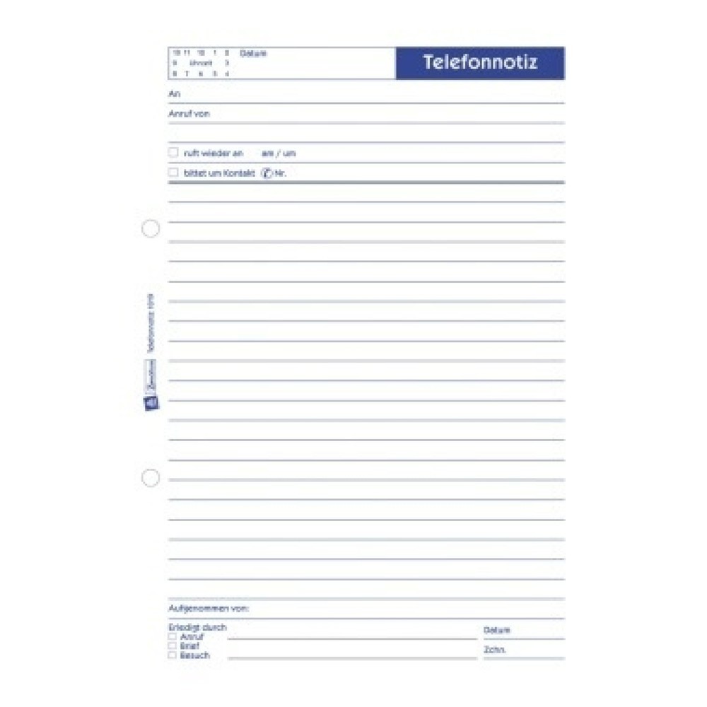 Produktabbildung Nr. 1: Avery Zweckform Gesprächsnotiz 1019 DIN A5 50Blatt weiß