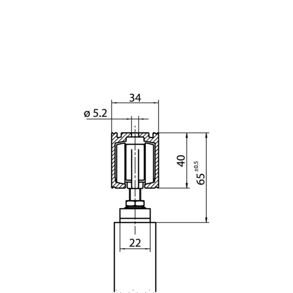 Produktabbildung Nr. 2: GEZE Schiebesystem Perlan 140, 26 - 60 mm Grundsystem, 140 kg 2050 mm EV 1, 500 - 1040 mm Wand- / Deckenmontage