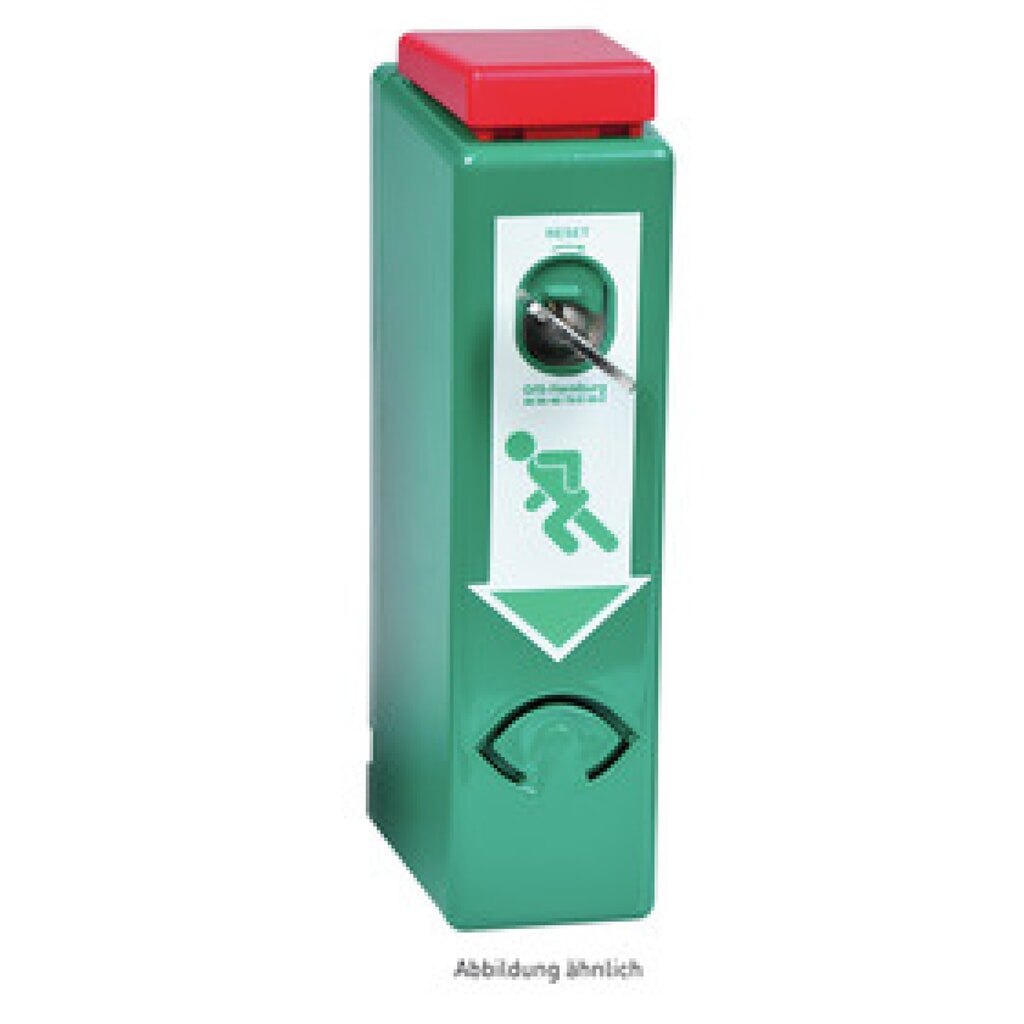 Produktabbildung: GfS Einhand (EH)-Türwächter mit Voralarm-Modul nach RAL 6029, grün