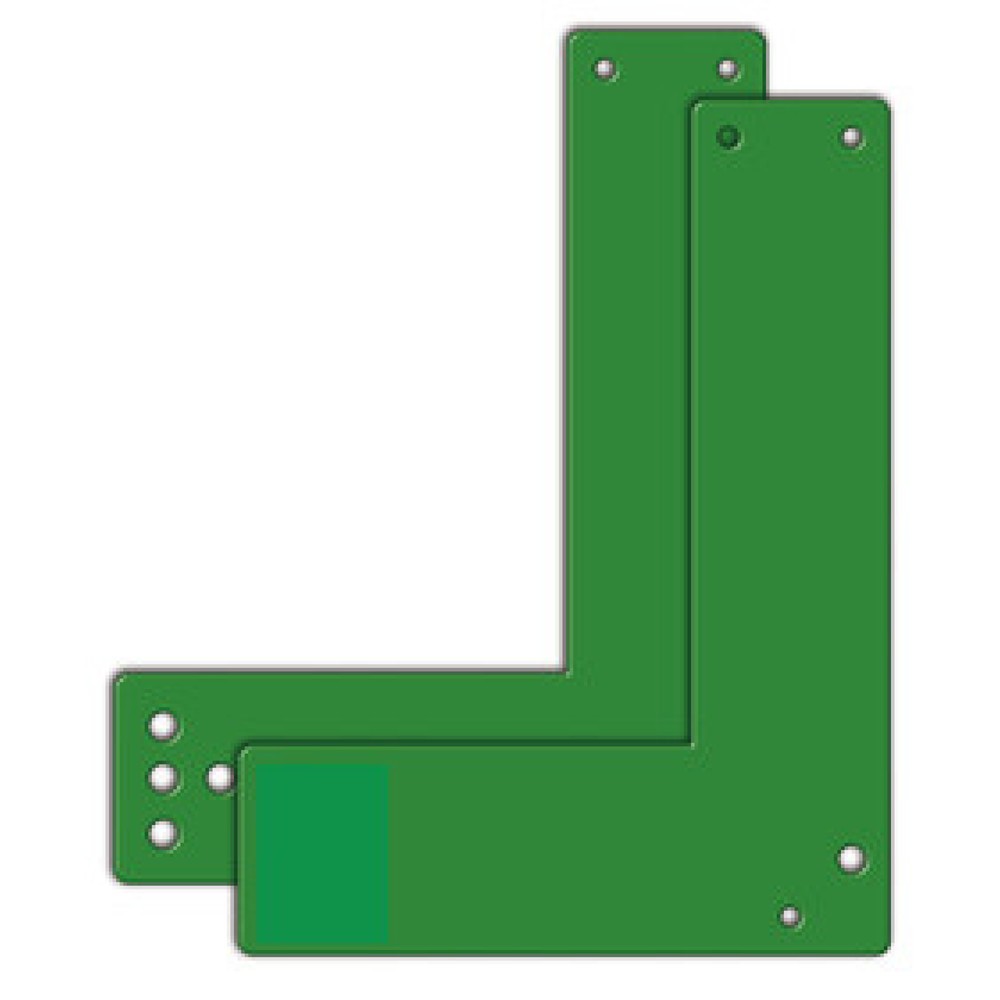 Produktabbildung: GfS Montagegrundplatte Fluchttürsicherung grün für Glasrahmentüren, für lange Türschilder