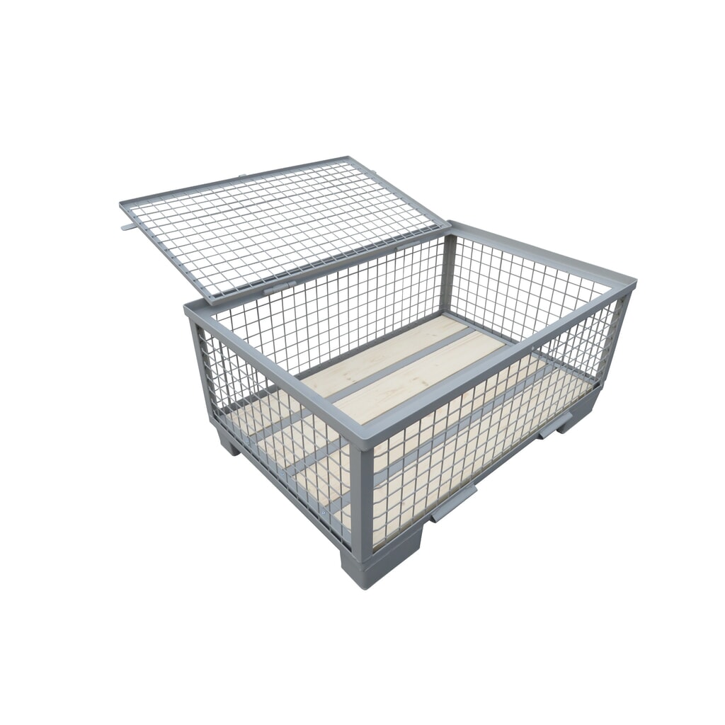 Industrie-Gitterbox, mit Deckel, ohne Klappe, Nutzhöhe 400 mm Produktabbildung Nr. 2: Industrie-Gitterbox, mit Deckel, ohne Klappe, Nutzhöhe 400 mm