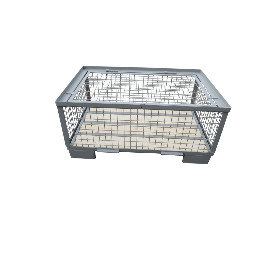 Industrie-Gitterbox, mit Deckel, ohne Klappe, Nutzhöhe 400 mm Produktabbildung: Industrie-Gitterbox, mit Deckel, ohne Klappe, Nutzhöhe 400 mm