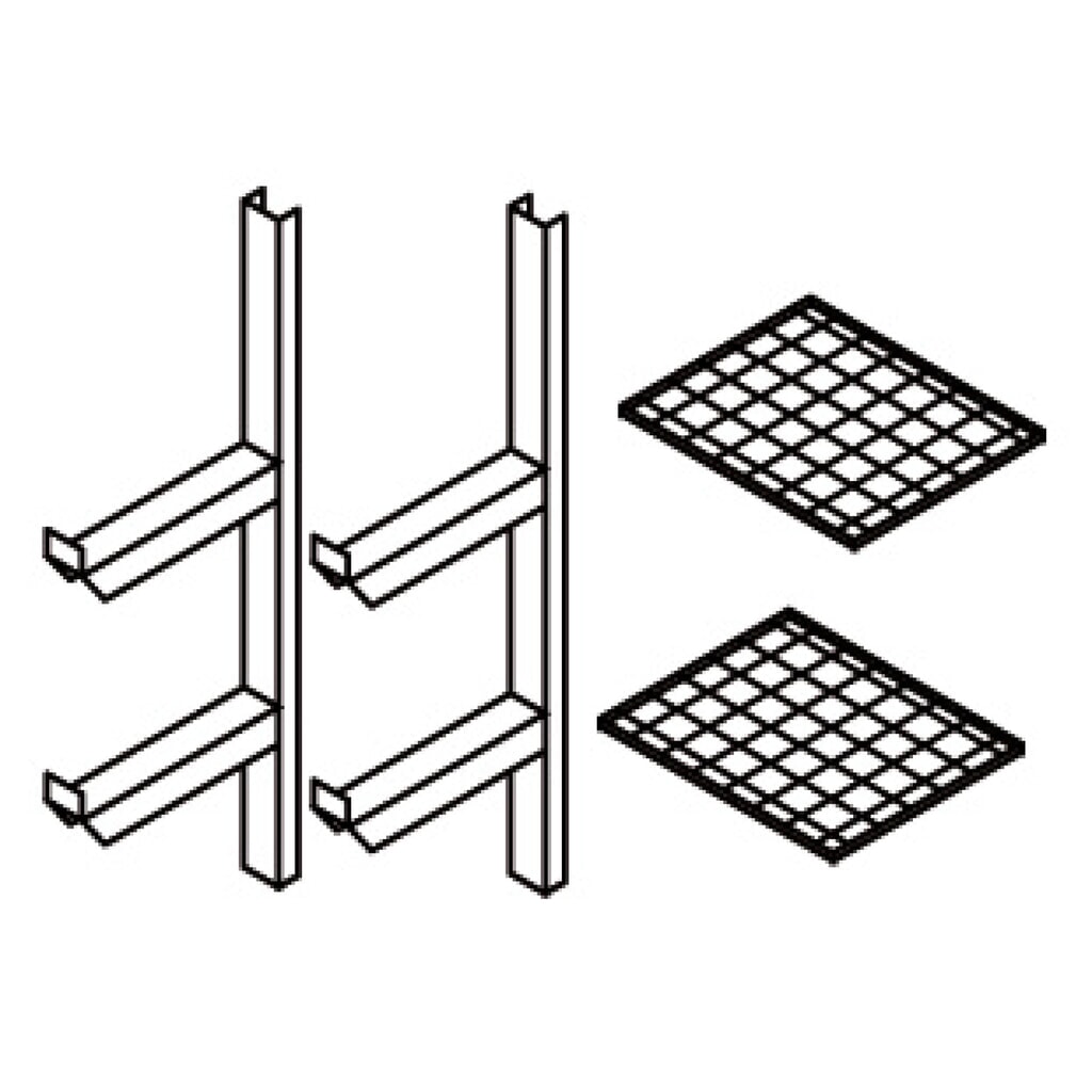 Gitterrost-Regal für SAFE Master® Gefahrstoff-Depot, halbe Breite Produktabbildung: Gitterrost-Regal für SAFE Master® Gefahrstoff-Depot, halbe Breite