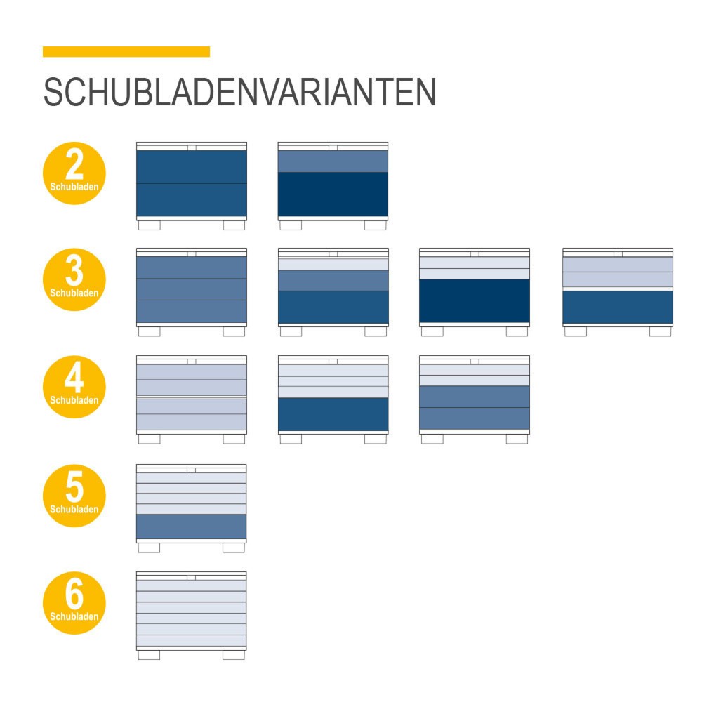 Produktabbildung Nr. 5: Gitty Schubladenschrank, HxBxT 1.010 x 1.250 x 860 mm, mit 4  Schubladen, Größe S