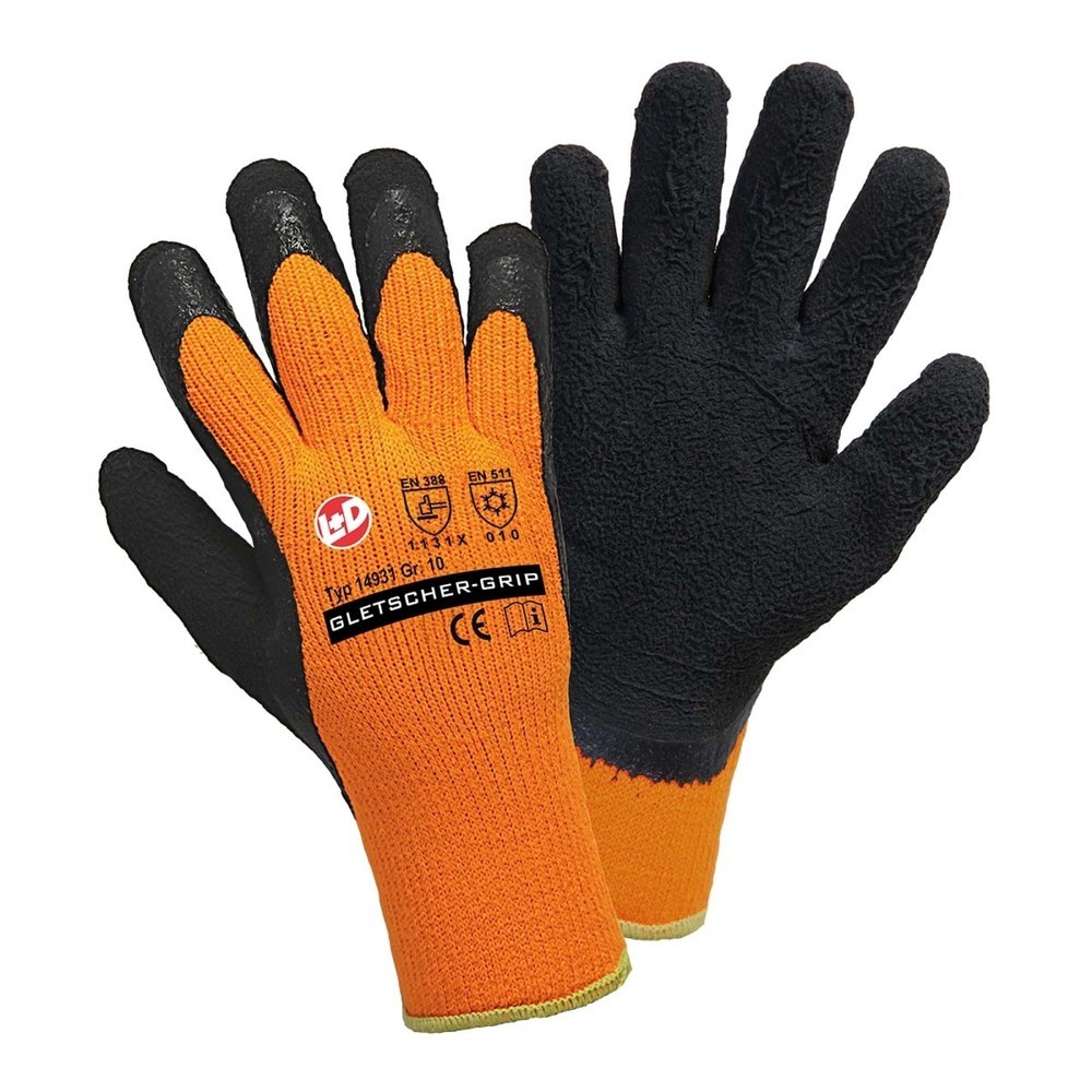 Produktabbildung Nr. 1: GLETSCHER-GRIP Winterstrickhandschuh, leuchtorange, Größe 10