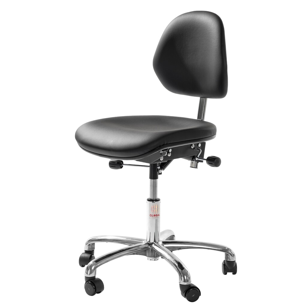 Produktabbildung: Global Stole A/S ESD-Stuhl Aktiv Euromatic, Kunstleder, Sitzhöhe 490-620 mm, Rollen