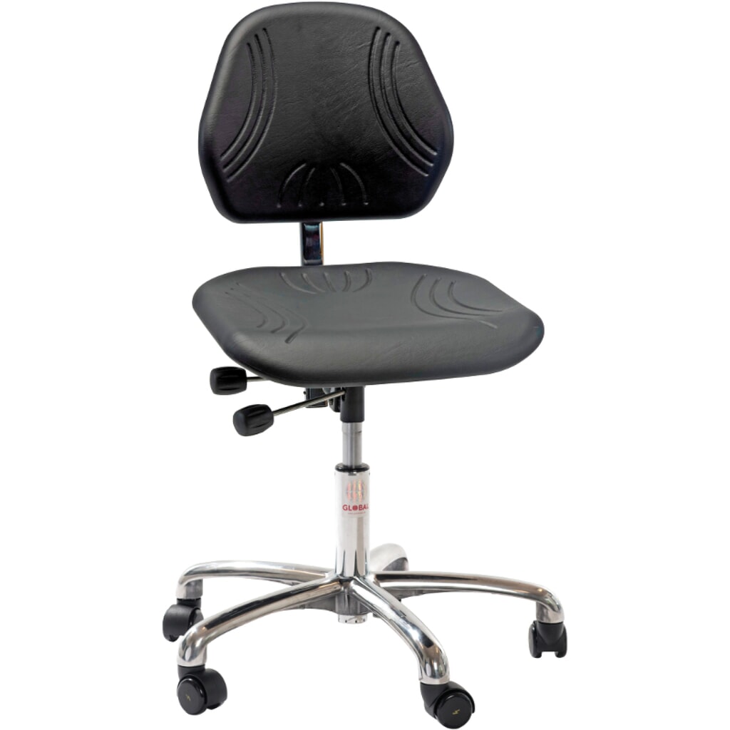 Global Stole A/S ESD-Stuhl Comfort Euromatic, Polyurethan, Sitzhöhe 460-590 mm, Fußring, Bodengleiter Produktabbildung: Global Stole A/S ESD-Stuhl Comfort Euromatic, Polyurethan, Sitzhöhe 460-590 mm, Fußring, Bodengleiter