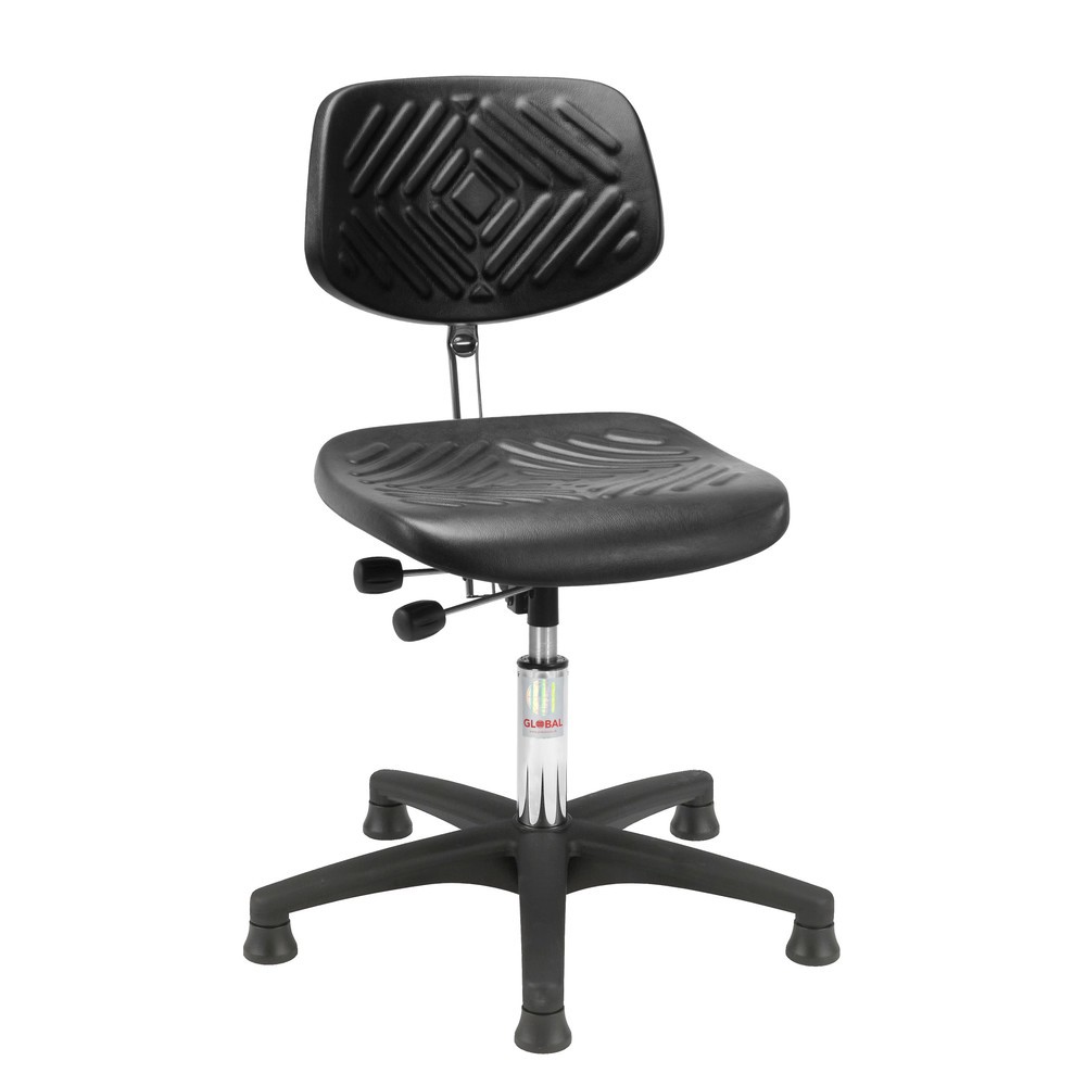 Číslo obrázka výrobku 1: Global Stole A/S Pracovná otočná stolička Prestige, PU tvarované sedadlo mimoriadne silné, výška sedadla 480-610 mm, podlahové kĺzače, plastový podstavec
