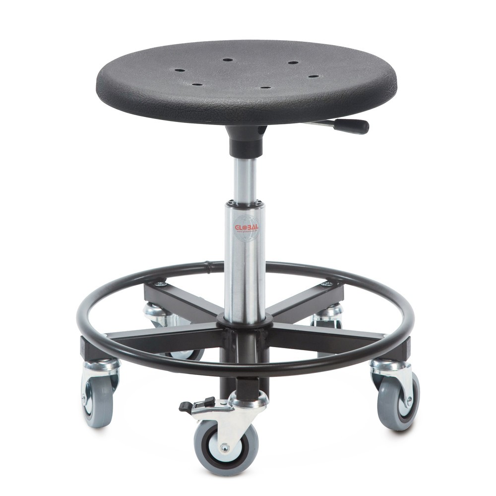 Illustration du produit: Global Stole A/S Tabouret, assise en PU, Ø 400 mm, hauteur d’assise comprise entre 380 et 510 mm, anneau repose-pied