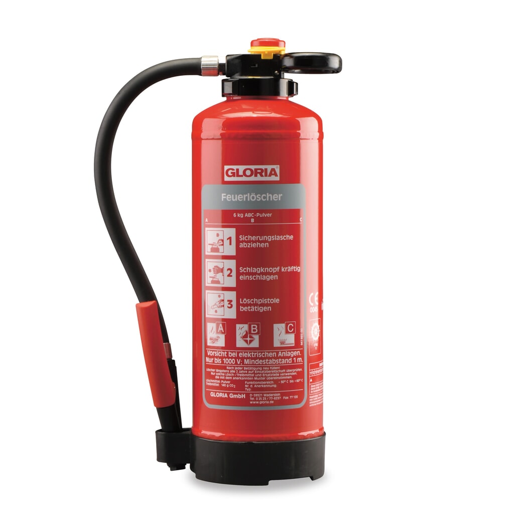 GLORIA® Feuerlöscher Pro, ABC-Pulver, Inhalt 6 kg Produktabbildung: GLORIA® Feuerlöscher Pro, ABC-Pulver, Inhalt 6 kg