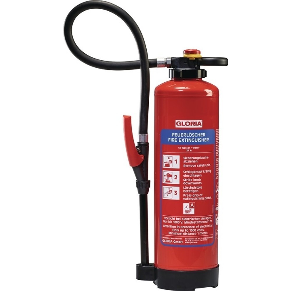 Produktabbildung: GLORIA Wasserfeuerlöscher WKL 9 PRO, Brandklasse A 27 A, 9 l Aufladegerät, mit Wandhalter