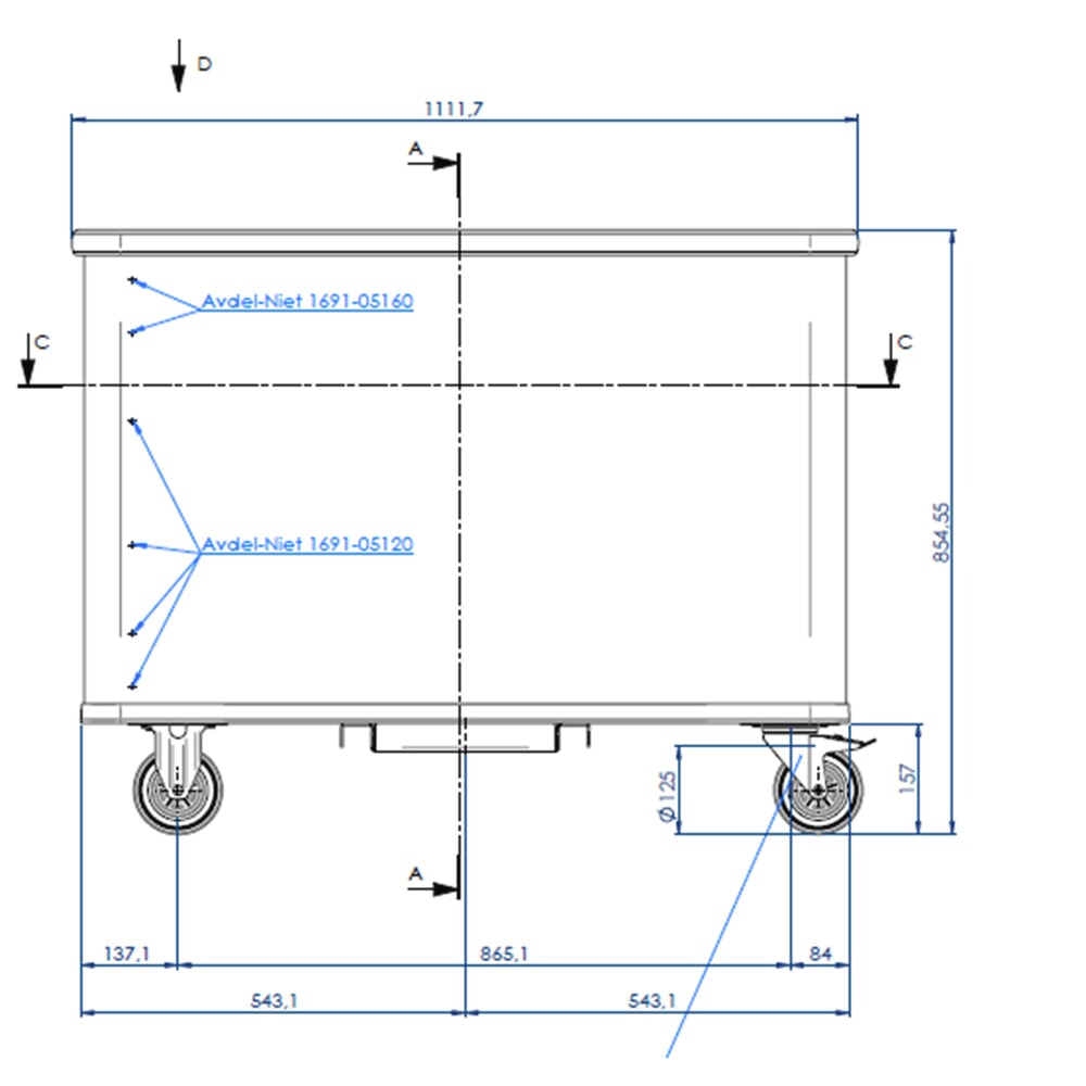 Produktabbildung Nr. 4: Federbodenwagen aus Aluminium, Volumen 380 Liter