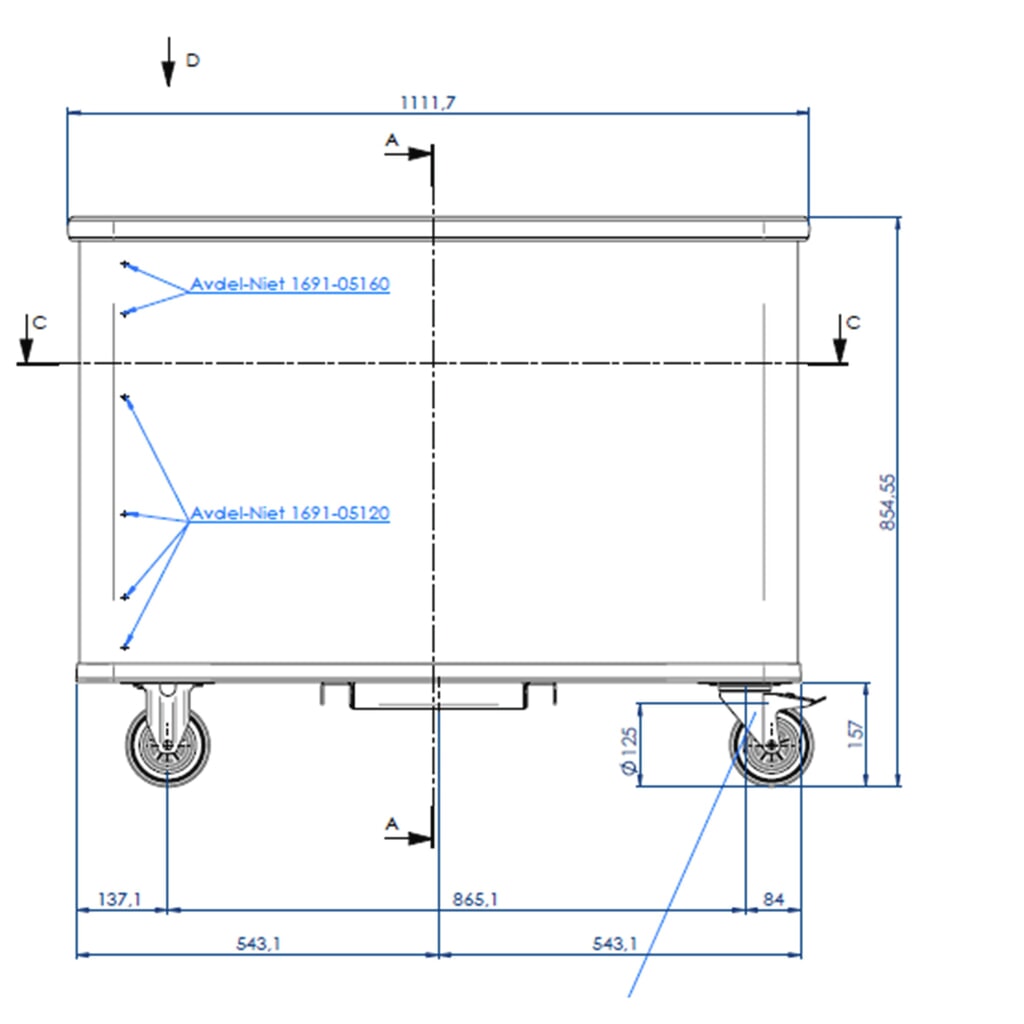 Produktabbildung Nr. 4: Federbodenwagen aus Aluminium, Volumen 380 Liter