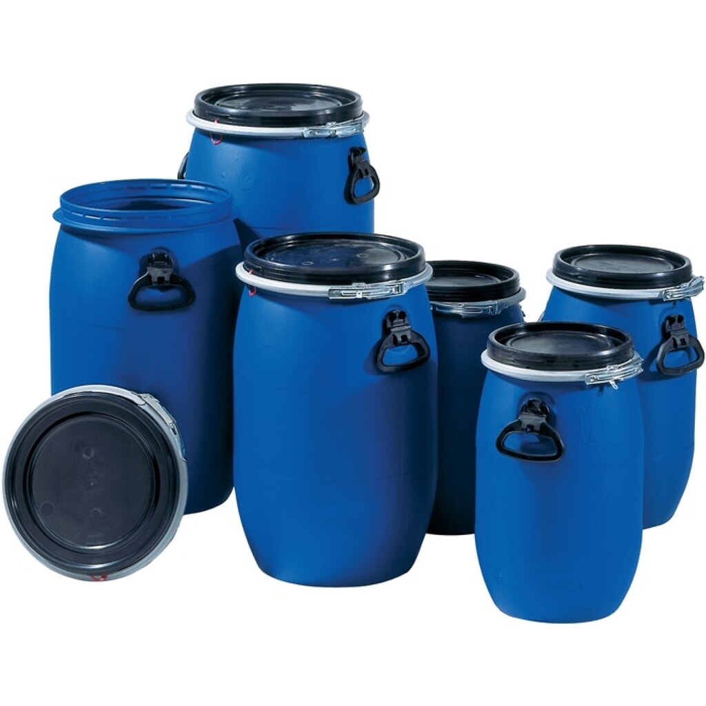 Graf Weithalsfass 30l PE blau 2 Tragegriffe Einfüllöffnung-D.255mm Produktabbildung: Graf Weithalsfass 30l PE blau 2 Tragegriffe Einfüllöffnung-D.255mm