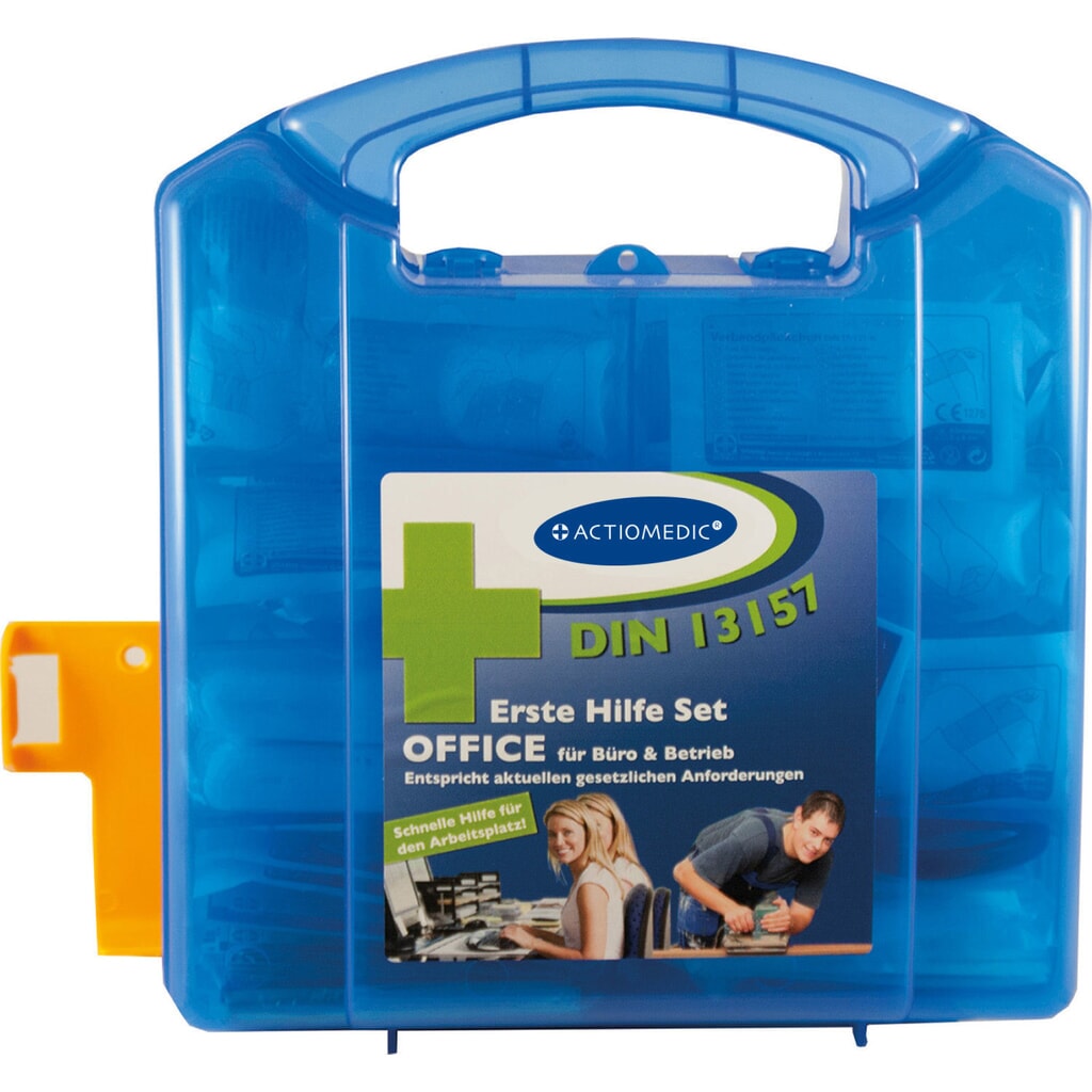 GRAMM medical Verbandkoffer OFFICE, DIN 13157:2021, blau Produktabbildung: GRAMM medical Verbandkoffer OFFICE, DIN 13157:2021, blau