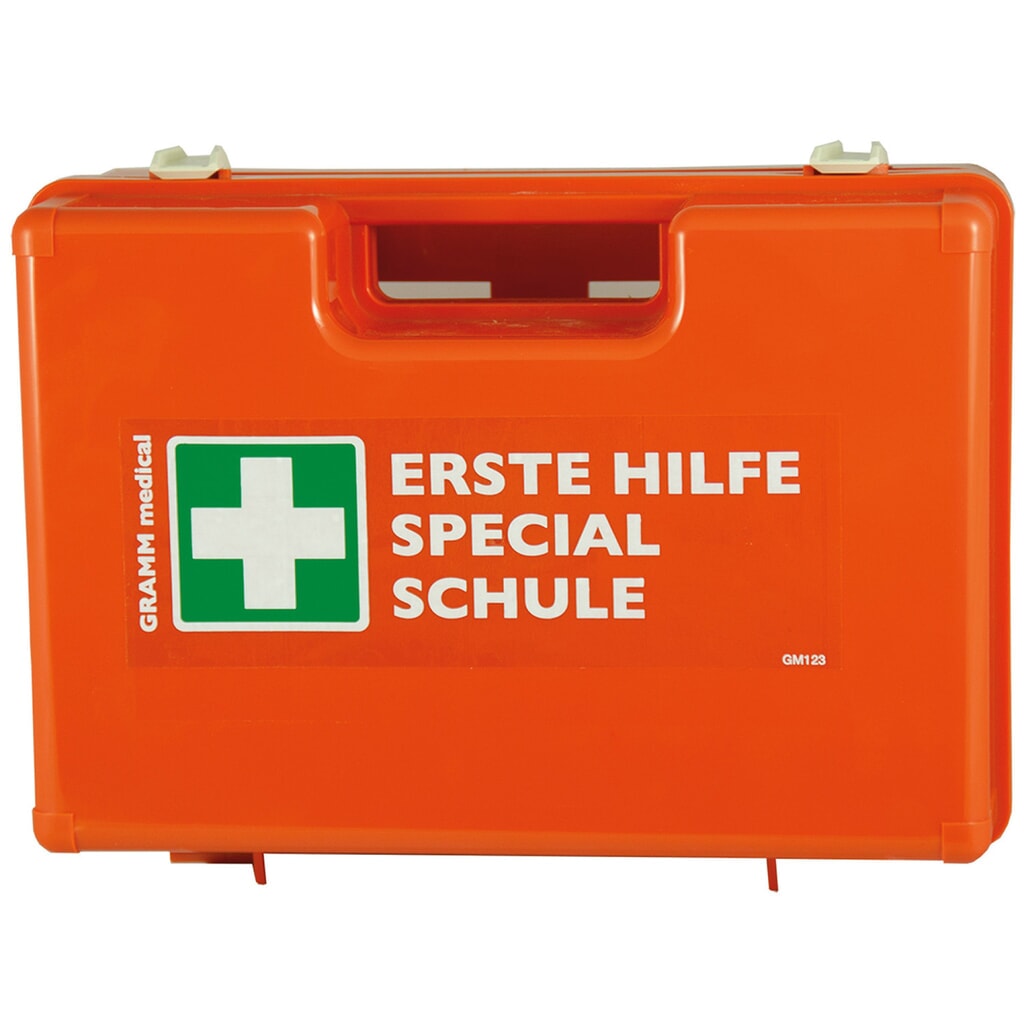 GRAMM medical Verbandkoffer SCHULE, DIN 13157:2021 + Zusatzausstattung Produktabbildung: GRAMM medical Verbandkoffer SCHULE, DIN 13157:2021 + Zusatzausstattung