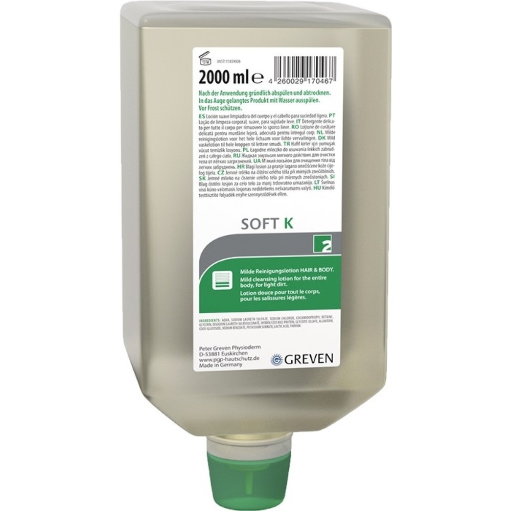 Produktabbildung Nr. 1: GREVEN Ganzkörperreinigungslotion GREVEN® SOFT K, 2 l Varioflasche
