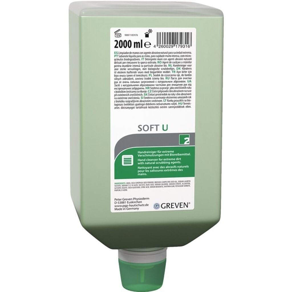 GREVEN Handreiniger GREVEN® SOFT U, 2 l, lösemittelfrei Produktabbildung: GREVEN Handreiniger GREVEN® SOFT U, 2 l, lösemittelfrei