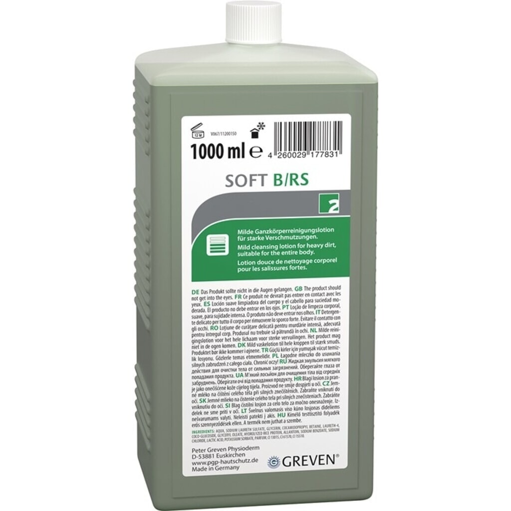 Produktabbildung: GREVEN Hautreinigungslotion GREVEN® SOFT B/RS, 1 l Flasche, passend für 9000 473 400