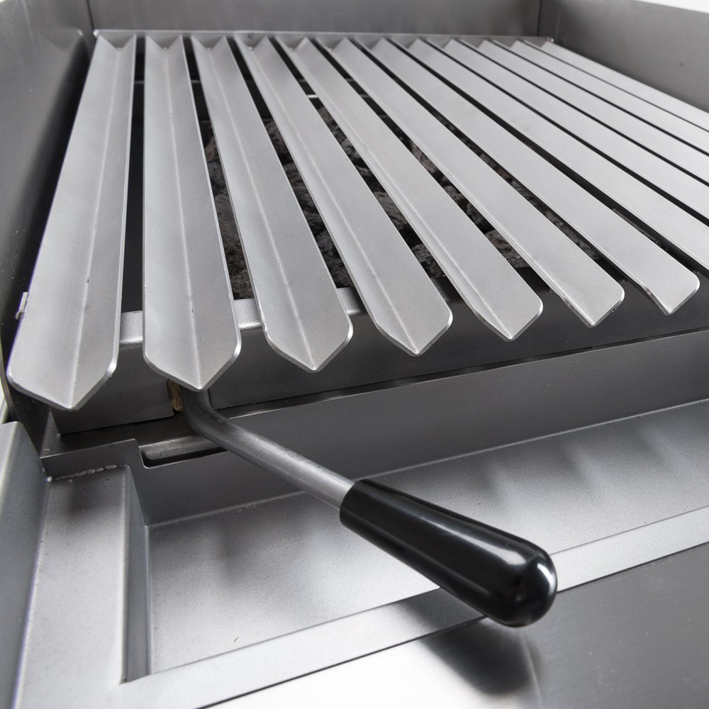N° de l'image du produit 3 : Gril en pierre de lave Stalgast avec grille en V pour viande et légumes, Série 700 ND, 800 mm