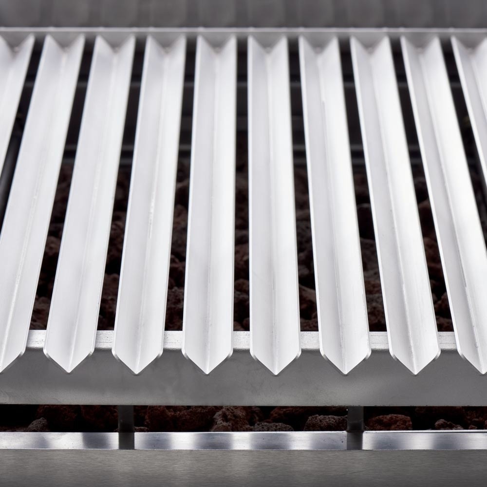 N° de l'image du produit 6 : Gril en pierre de lave Stalgast avec grille en V pour viande et légumes, Série 700 ND, 800 mm