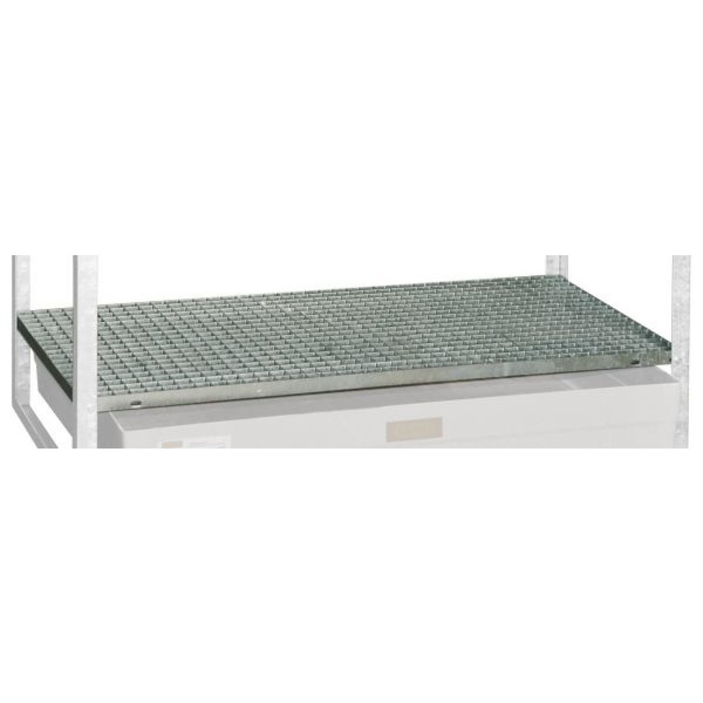 Illustration du produit: Grille en acier pour rayonnage pour fûts CEMO type 360, 3 niveaux de stockage, H x l x P 30 x 1 300 x 620 mm