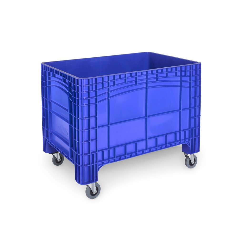 Produktabbildung: Großbehälter XL, HxBxT 800 x 1.200 x 800 mm, 535 Liter, 4 Lenkrollen mit Bremse, blau