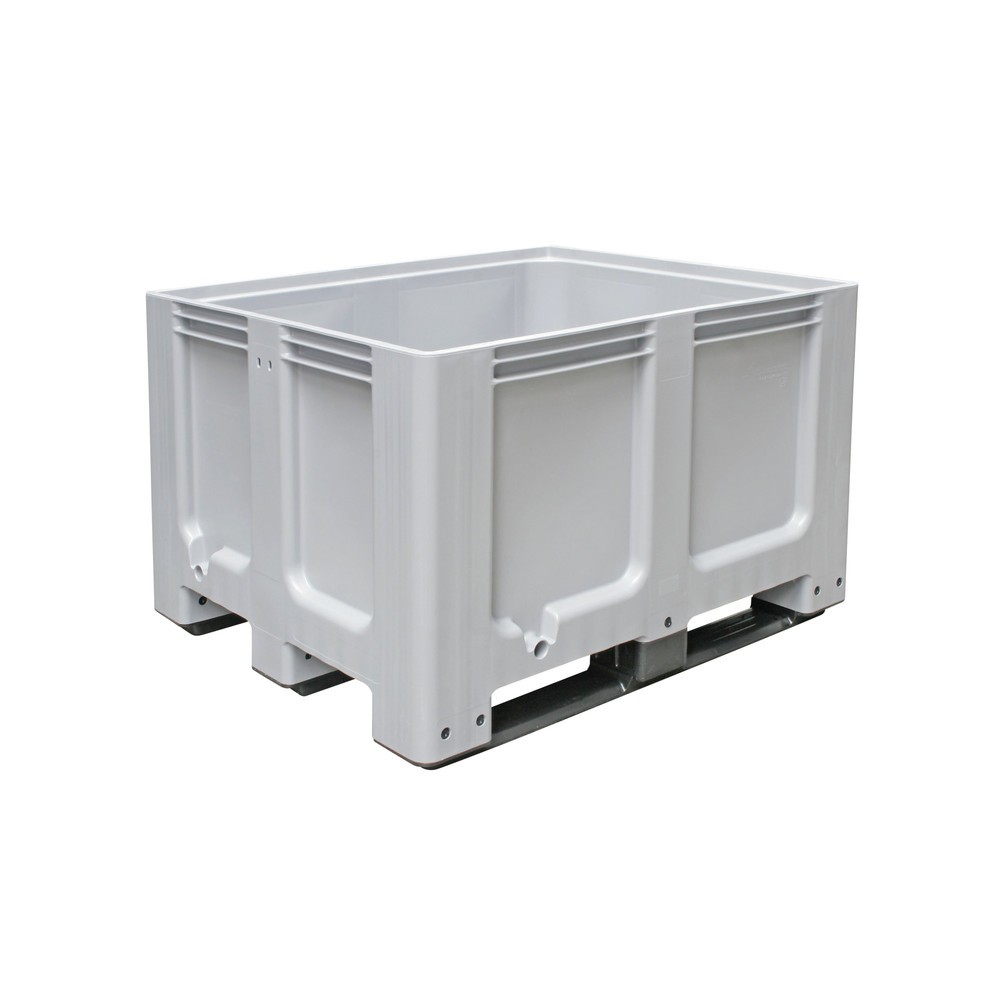 Product afbeelding: Grote bak van polyethyleen, 610 liter, met traversen, grijs