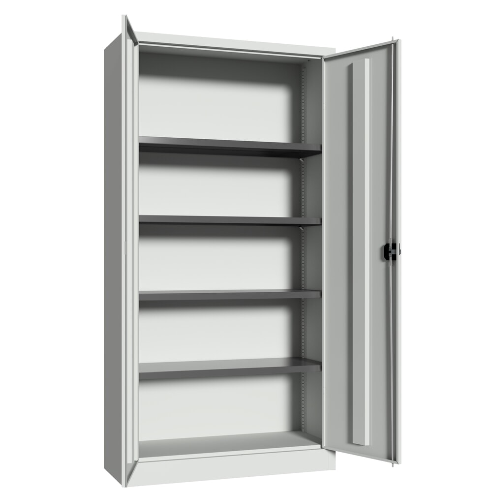 Productafbeelding nr. 4: Grote draaideurkast PAVOY, 4 legborden, hxbxd 1.950 x 1.200 x 600 mm, antracietgrijs, lichtgrijs