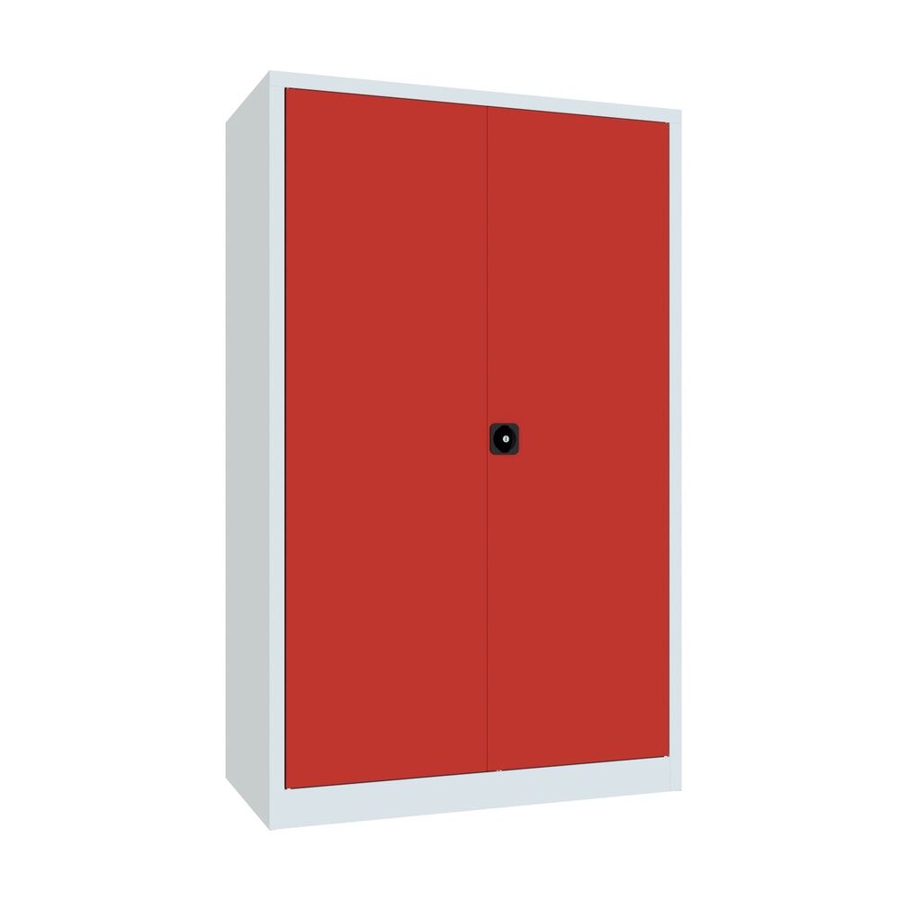 Product afbeelding: Grote draaideurkast PAVOY, 4 legborden, hxbxd 1.950 x 1.200 x 600 mm, vuurrood, lichtgrijs