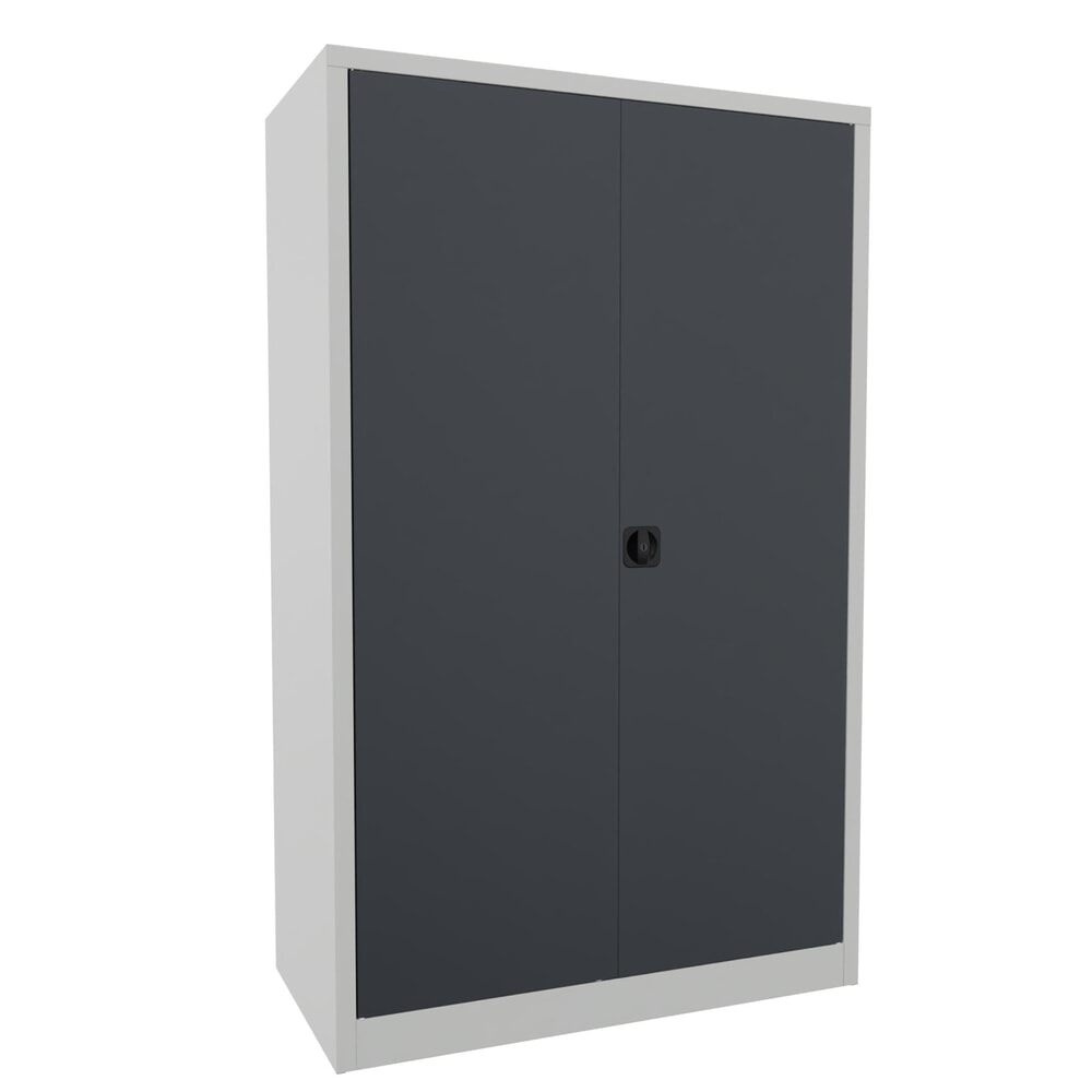 Product afbeelding: Grote draaideurkast PAVOY, 4 legborden, hxbxd 1.950 x 1.200 x 600 mm, antracietgrijs, lichtgrijs