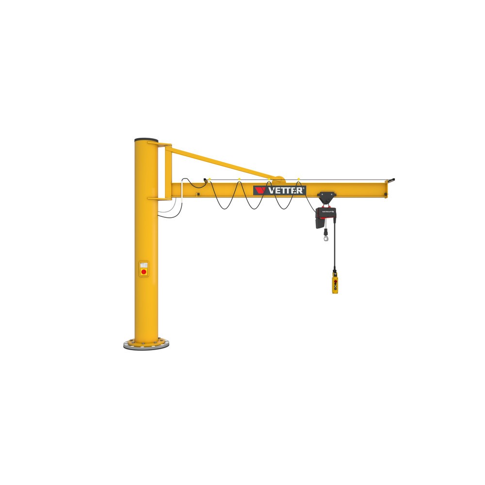Immagine del prodotto: Gru orientabile VETTER® incl. paranco elettrico a catena LIFTKET, versione a colonna con ancoraggio, incl. materiale di fissaggio, sbraccio 3.000 mm, portata 125 kg