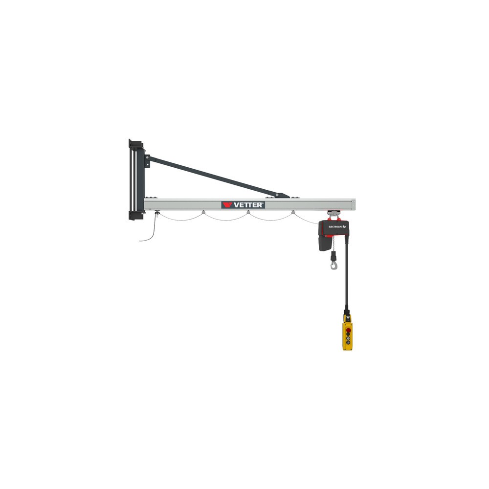 Immagine del prodotto: Gru orientabile VETTER® incl. paranco elettrico a catena LIFTKET, versione da parete, sbraccio 1.900 mm, portata 125 kg