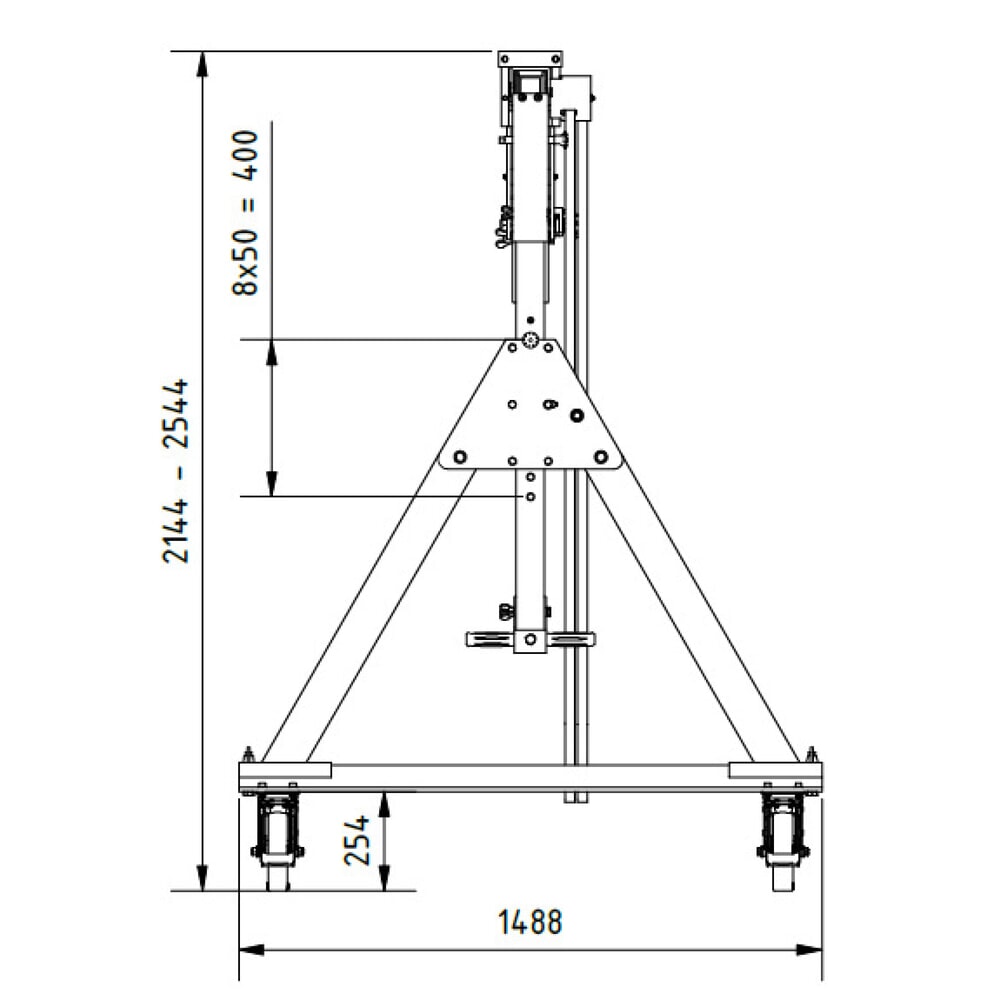 Número de imagen del producto 2: Grúa pórtico de aluminio SCHILLING con soporte divisible, móvil, altura total máxima 2.560 mm, CC 500 kg