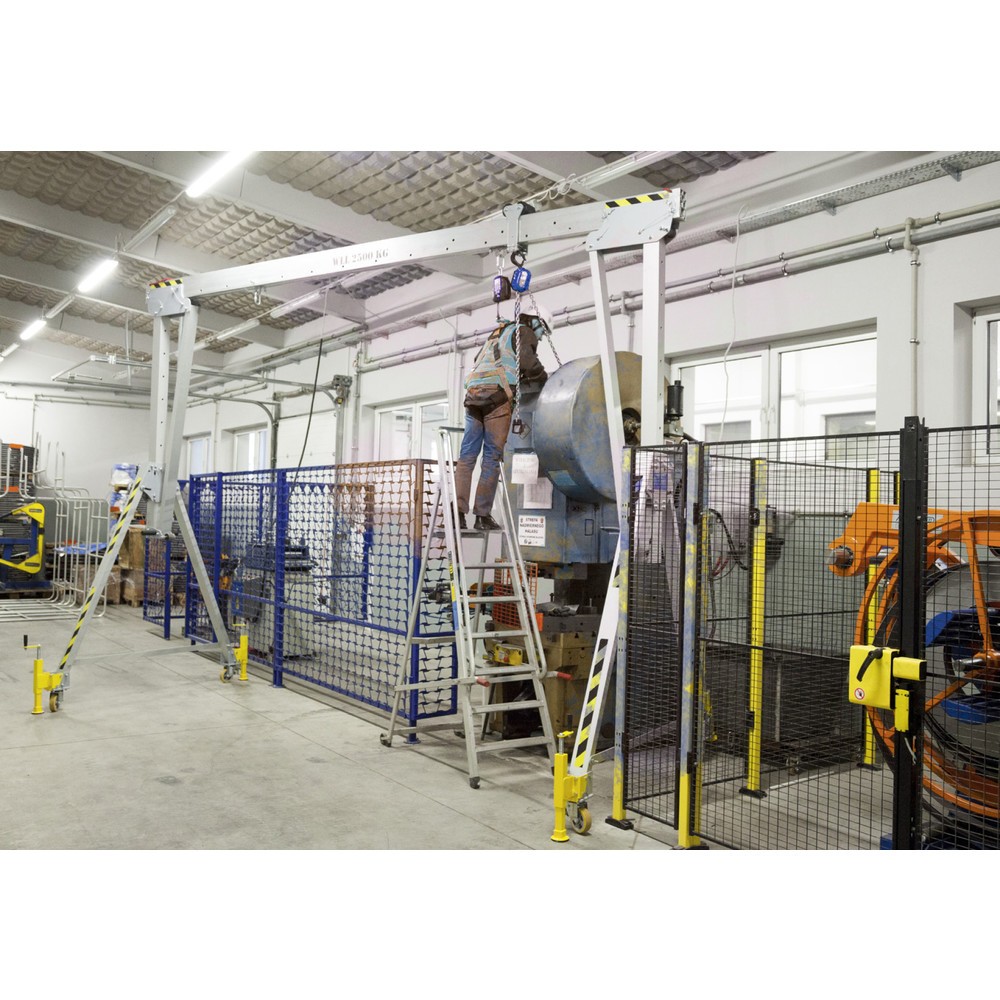 N° de l'image du produit 4 : Grue portique en aluminium RAPK PLANETA, y compris palan à levier, mobile, longueur 2 000 mm, capacité de charge 3 500 kg, taille S