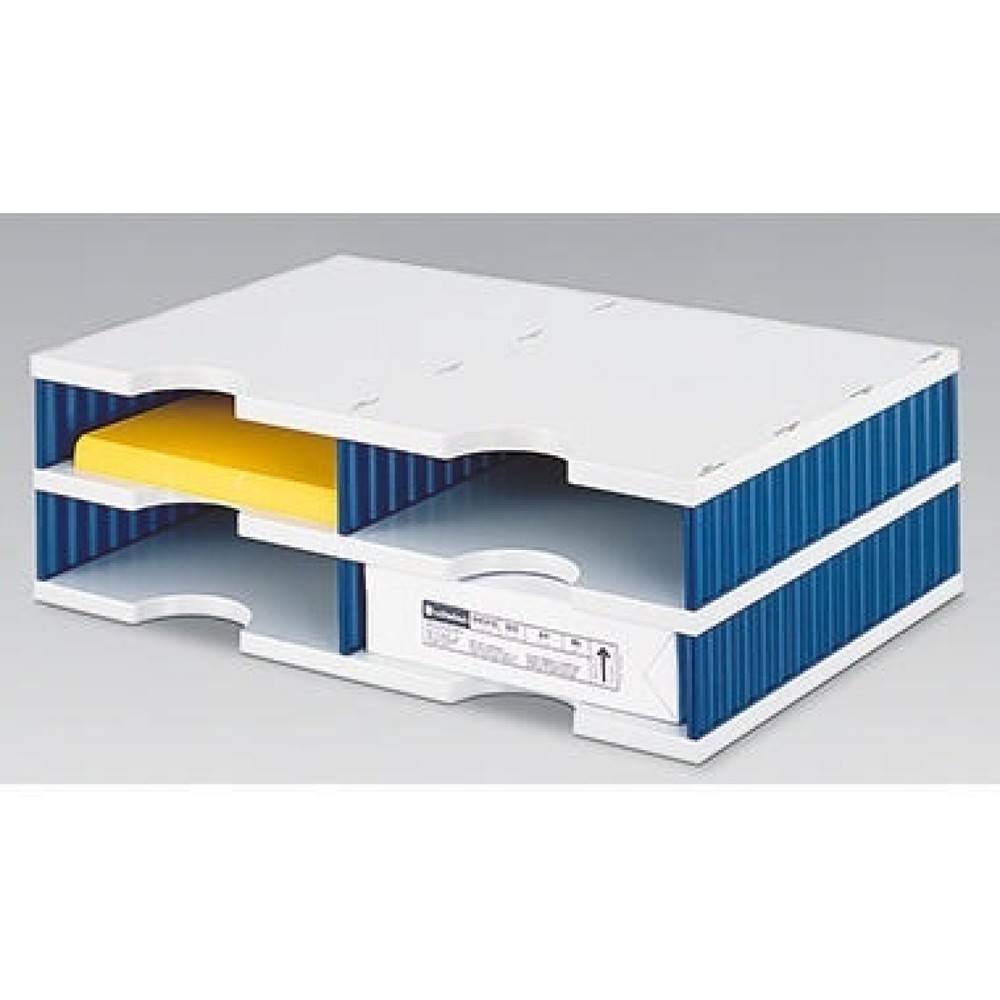 Produktabbildung: styro Grundeinheit styrodoc duo 268-0202.38 4Fächer gr/bl