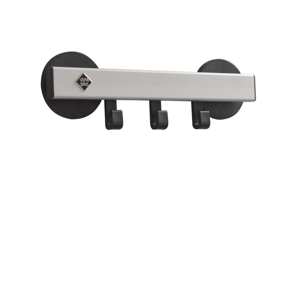 Immagine del prodotto: Guardaroba da parete, magnetico, 3 ganci, grigio, nero