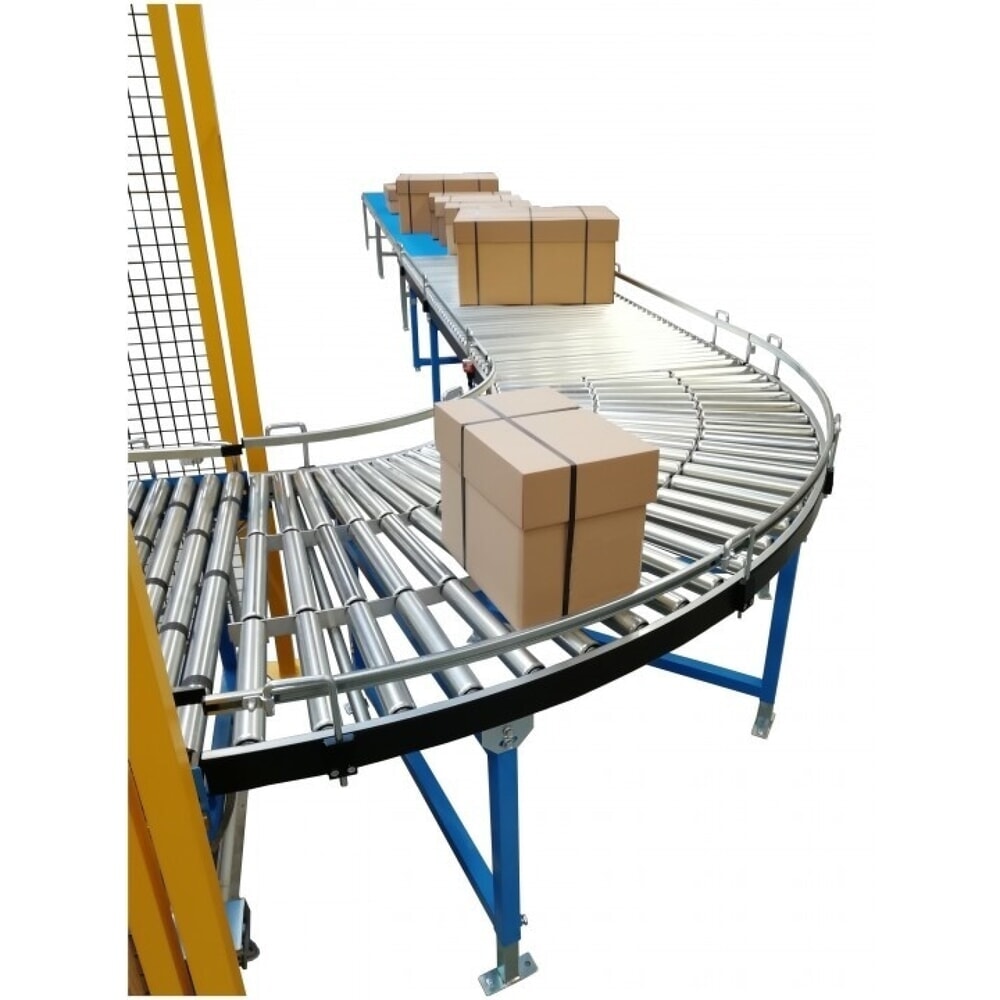 Número de imagen del producto 2: Guía lateral para vía de rodillos ligera BLUME, perfil en C, bilateral, curva de 45°
