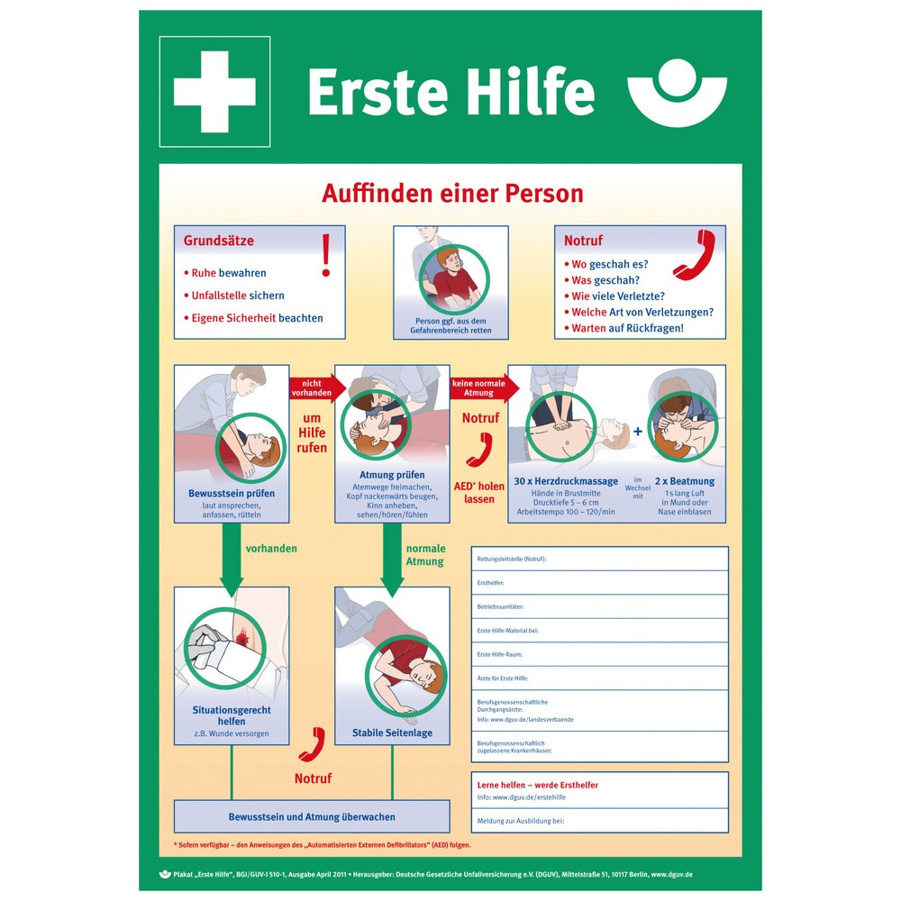 Illustration du produit: SafetyMarking® Instructions de premiers secours, H x l 560 x 400 mm