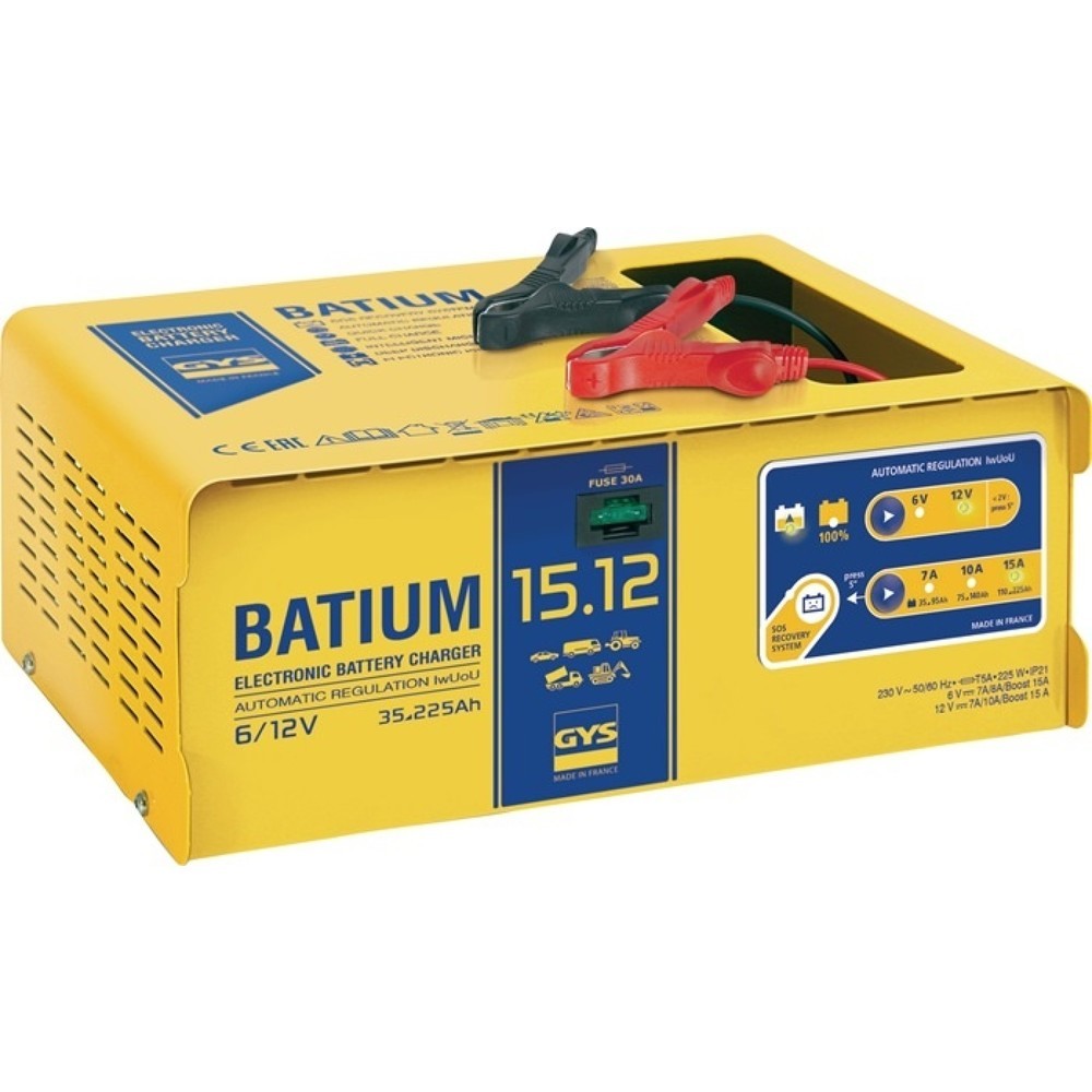 Produktabbildung: GYS Batterieladegerät BATIUM 15-12, 6 / 12 V, effektiv: 11 / arithmetisch: 7-10-15 A