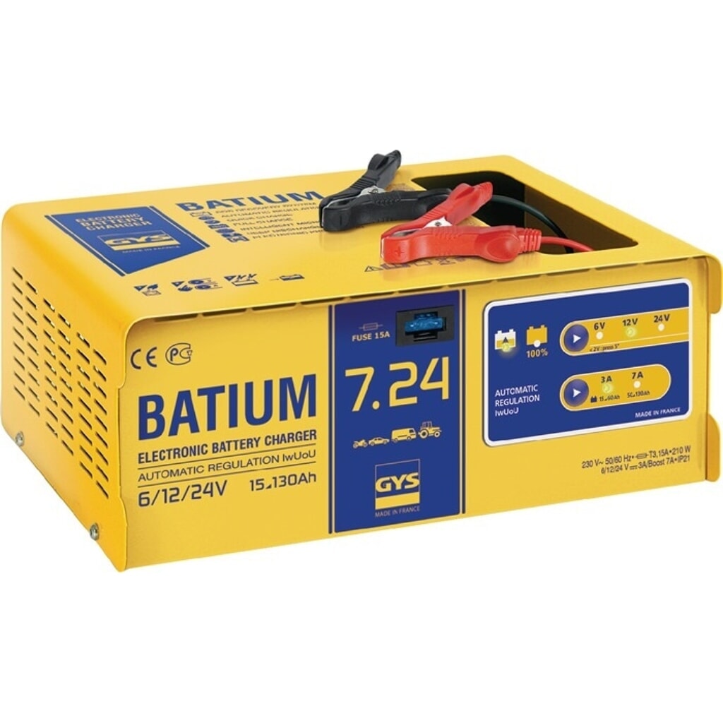 Produktabbildung: GYS Batterieladegerät BATIUM 7-24, effektiv: 11 / arithmetisch: 3-7 A, 6 / 12 / 24 V