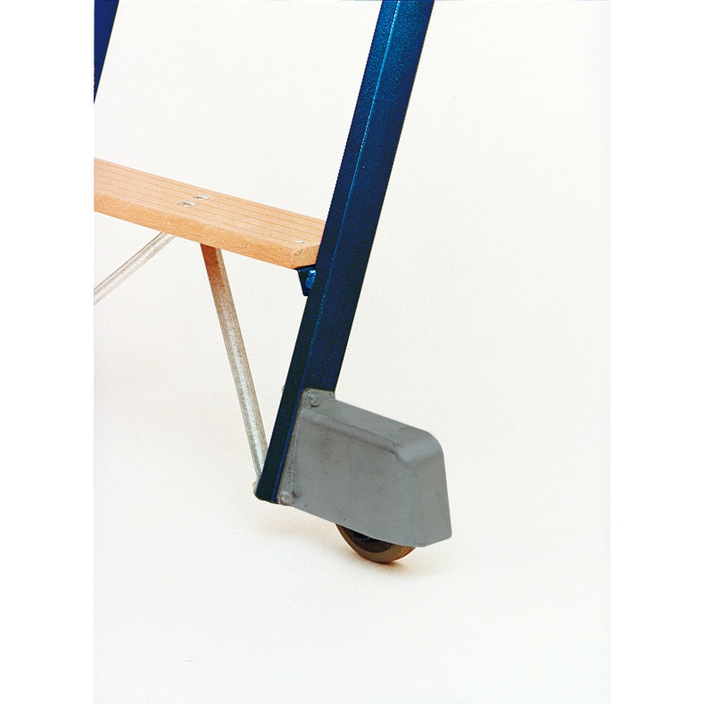 N° de l'image du produit 4 : HACA Échelle de rayonnage avec châssis roulant supérieur monté sur roulettes, hauteur déployée 0,94 m