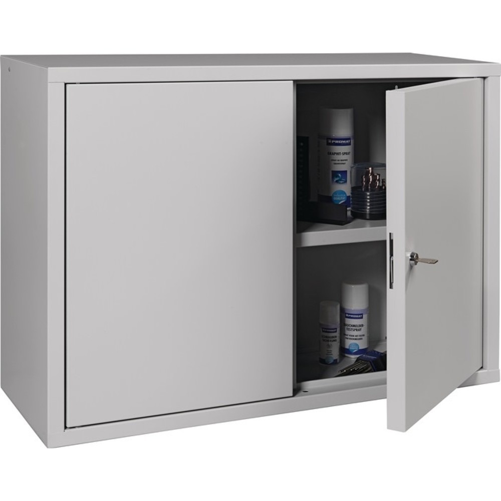 Produktabbildung Nr. 2: Hängeschrank, Stahlblech, H600xB800xT300 mm Vollblech, 1 Boden, lichtgrau, RAL 7035/lichtgrau, RAL 7035