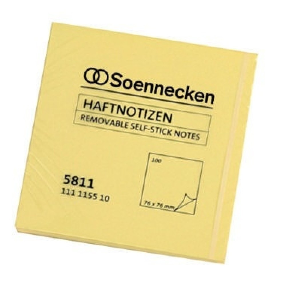 Produktabbildung: Soennecken Haftnotiz 5811 76x76mm 100Blatt gelb