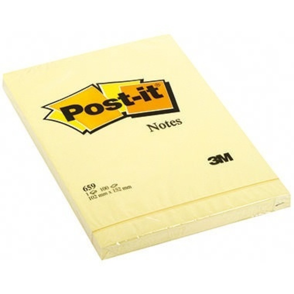 Produktabbildung: Post-it Haftnotiz 659 102mmx152mm 100Blatt gelb
