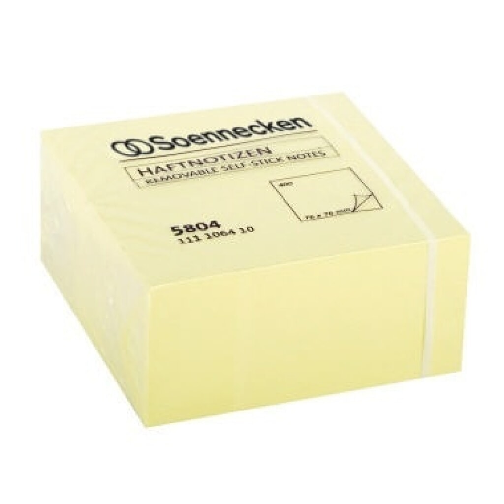 Soennecken Haftnotizwürfel 5804 76x76mm 400Blatt gelb Produktabbildung: Soennecken Haftnotizwürfel 5804 76x76mm 400Blatt gelb