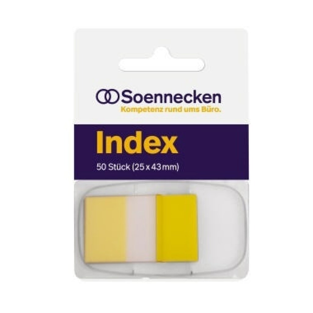 Soennecken Haftstreifen Index 5820 25x43mm 50Streifen gelb Produktabbildung: Soennecken Haftstreifen Index 5820 25x43mm 50Streifen gelb