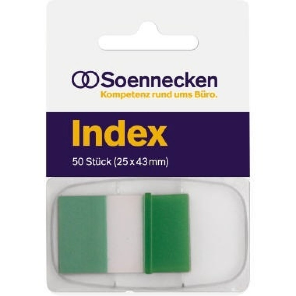 Produktabbildung: Soennecken Haftstreifen Index 5823 25x43mm 50Streifen grün